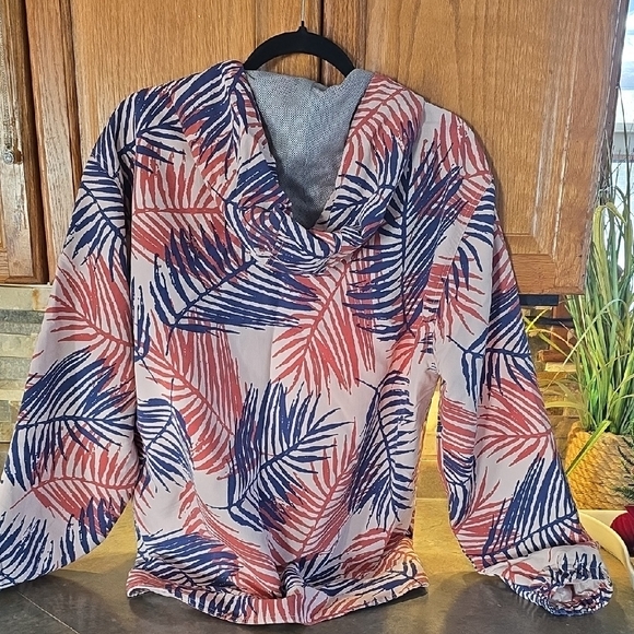 Island Escape Women's Multicolor Leaf Print Bomber Jacket - Picture 2 of 7